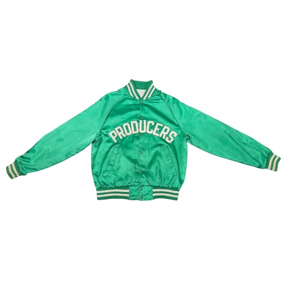Vintage‎ Active Generation Producers Satin Green Snap Button Jacket Size Large - Picture 4 of 13